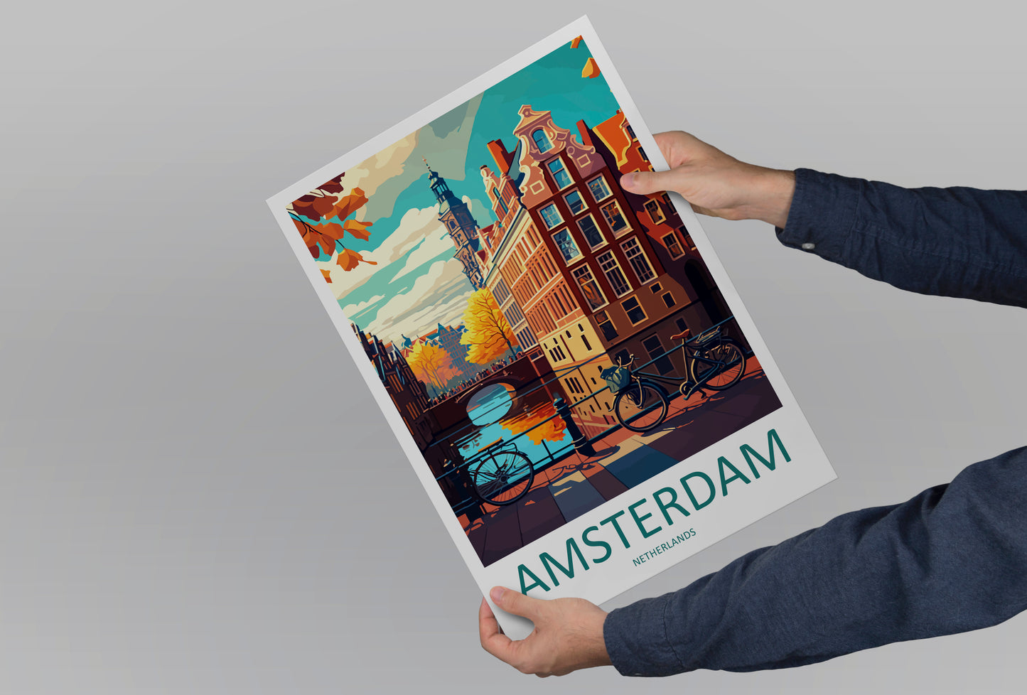 Amsterdam Netherlands Travel Poster