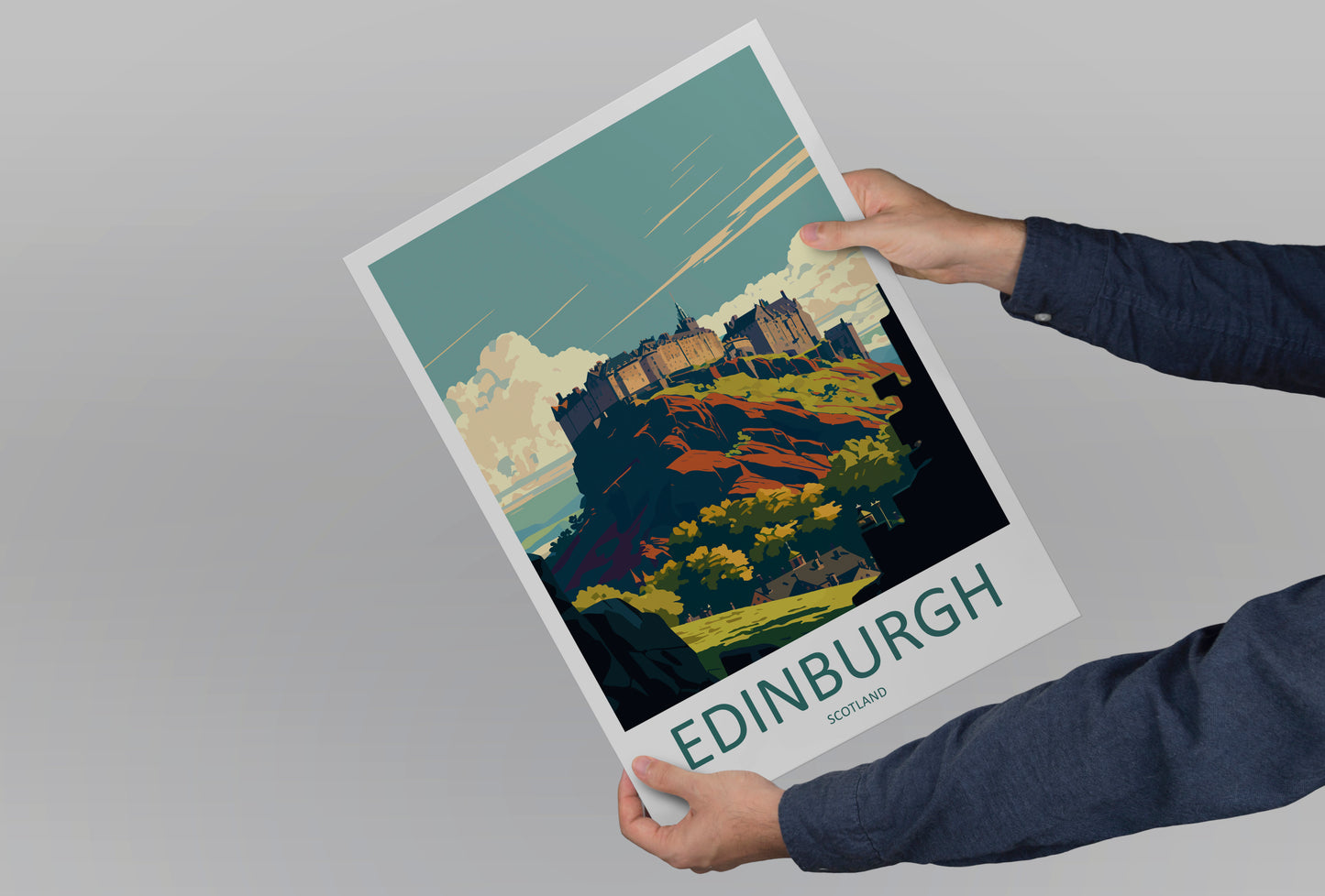 Edinburgh Castle Scotland Travel Poster