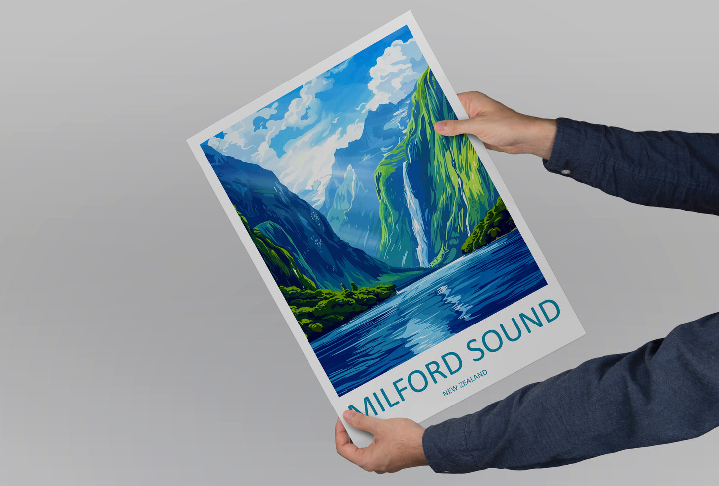 Milford Sound New Zealand Travel Poster