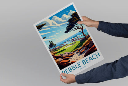 Pebble Beach Golf Links USA Travel Poster