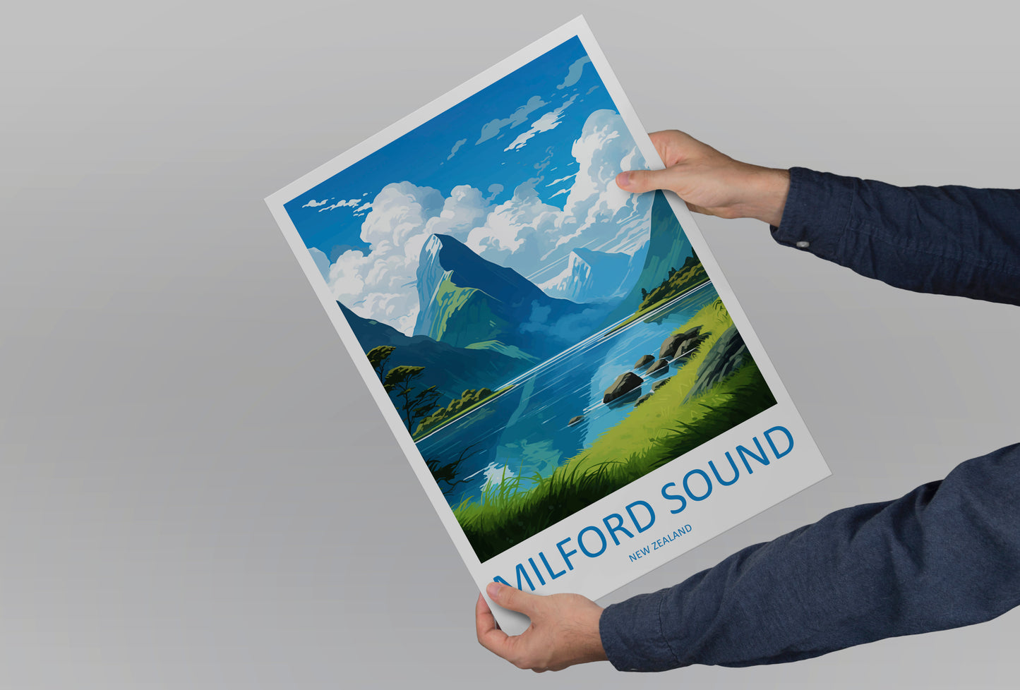 Milford Sound New Zealand Travel Poster