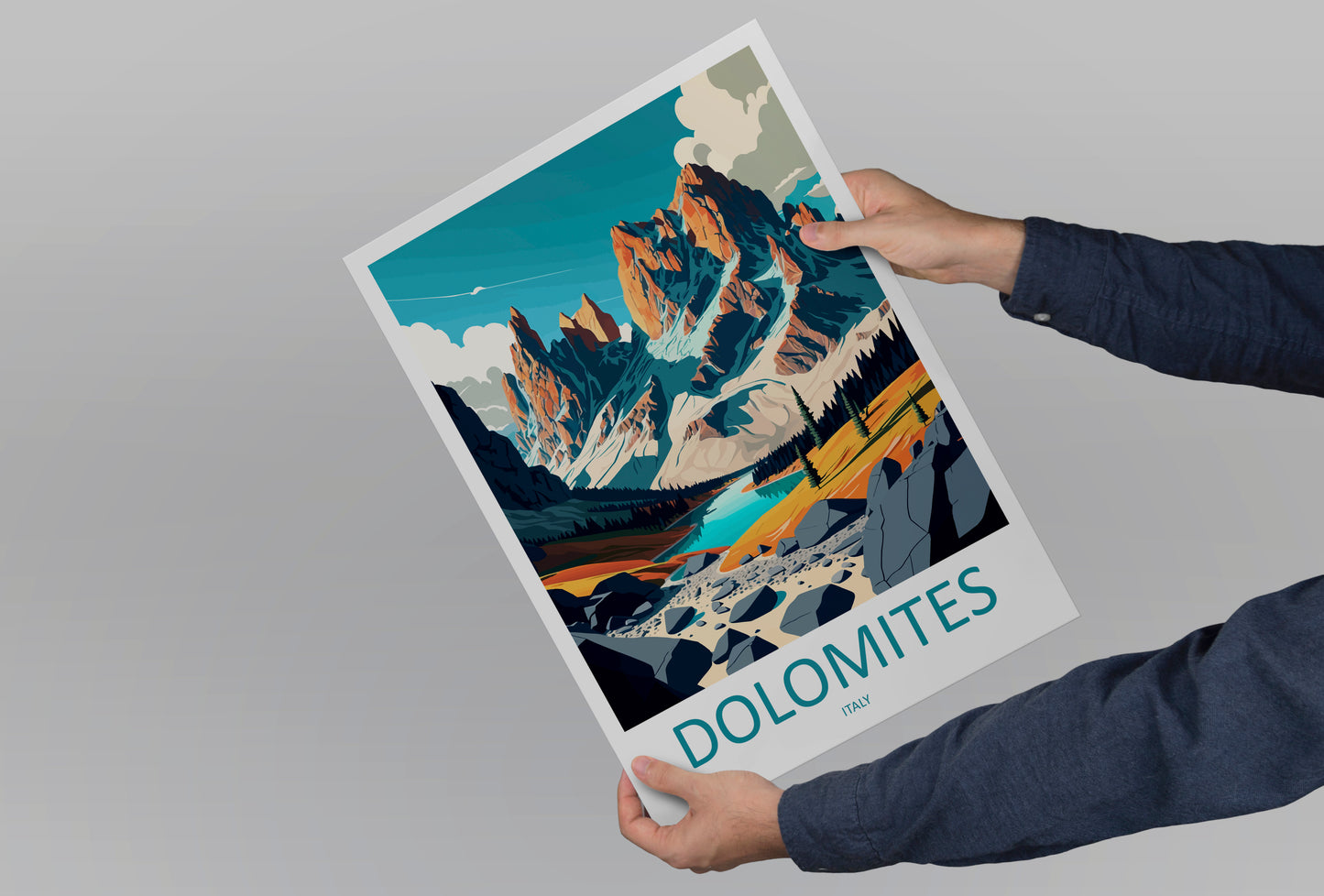 Dolomites Italy Travel Poster