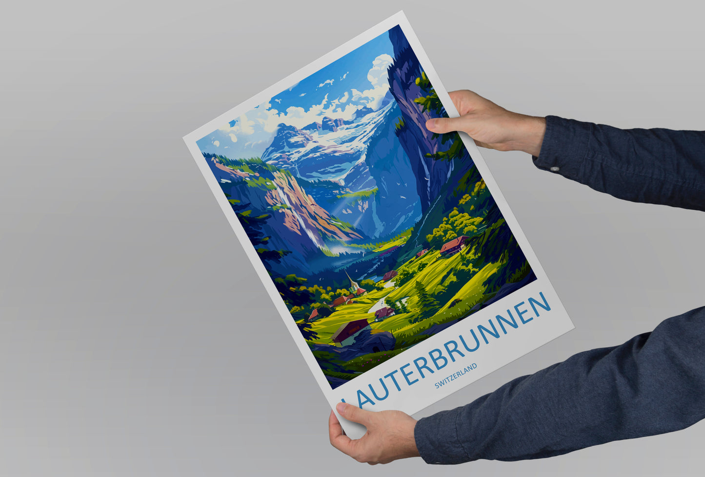 Lauterbrunnen Switzerland Travel Poster