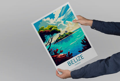 Belize Caribbean Travel Poster