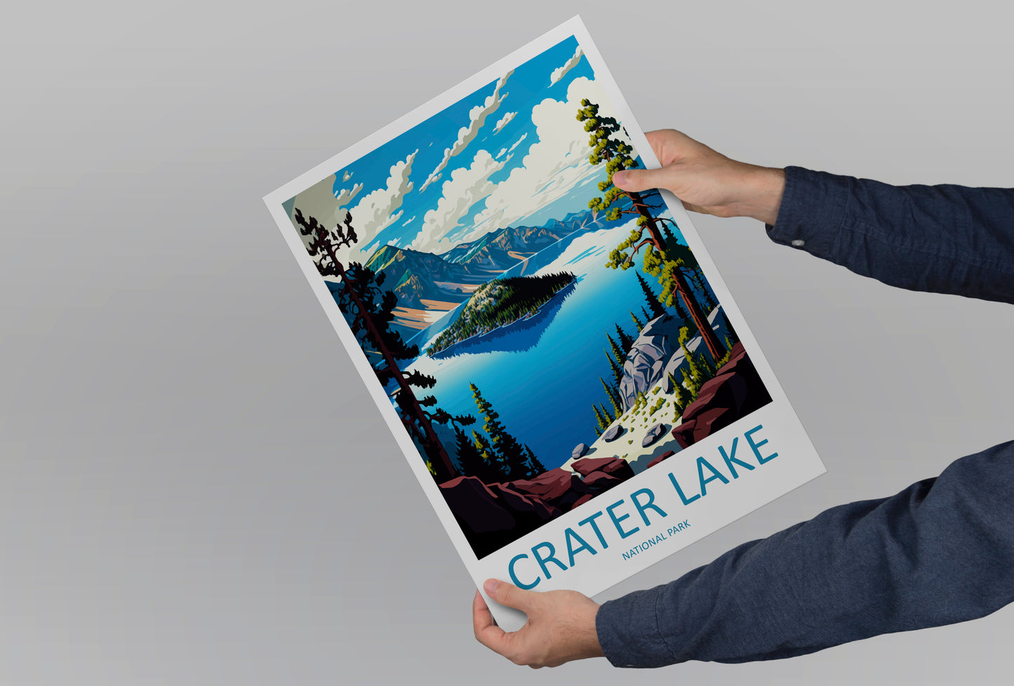 Crater Lake USA Travel Poster