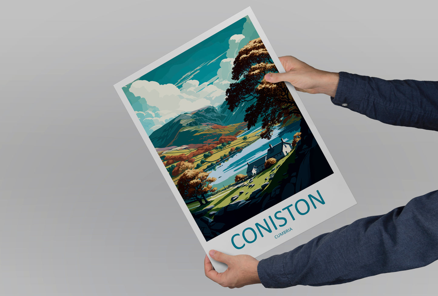 Coniston England Travel Poster