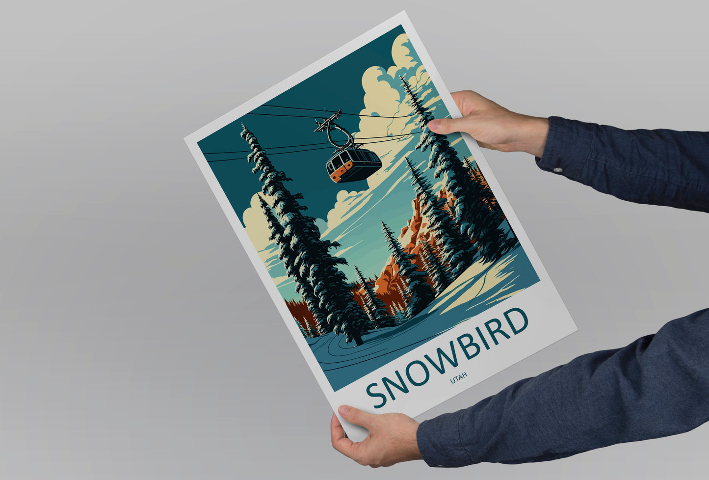 Snowbird Utah USA Travel Poster