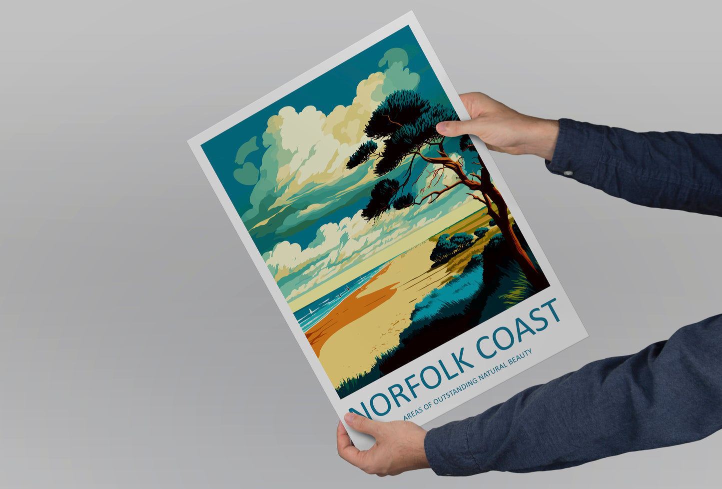 Norfolk Coast England Travel Poster