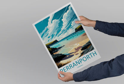 Perranporth England Travel Poster