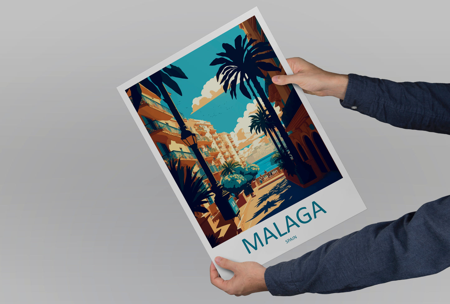 Malaga Spain Travel Poster