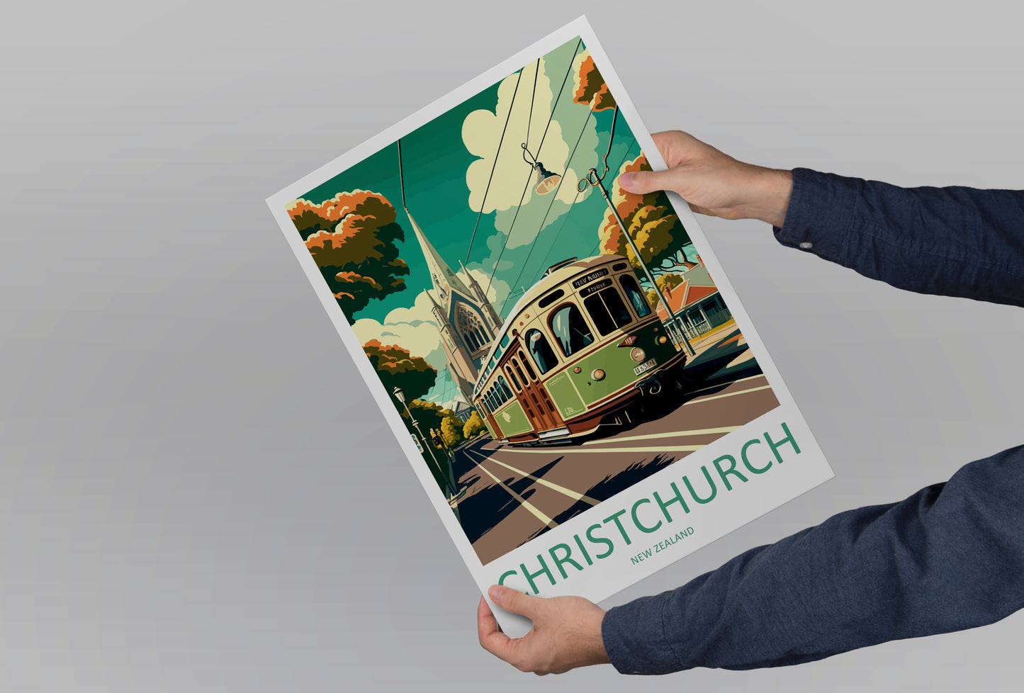 Christchurch New Zealand Travel Poster