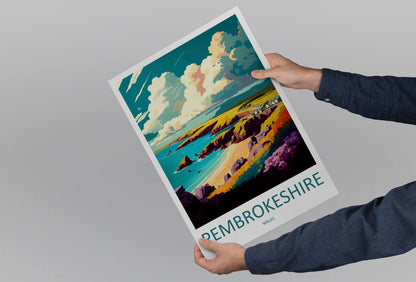 Pembrokeshire Wales Travel Poster