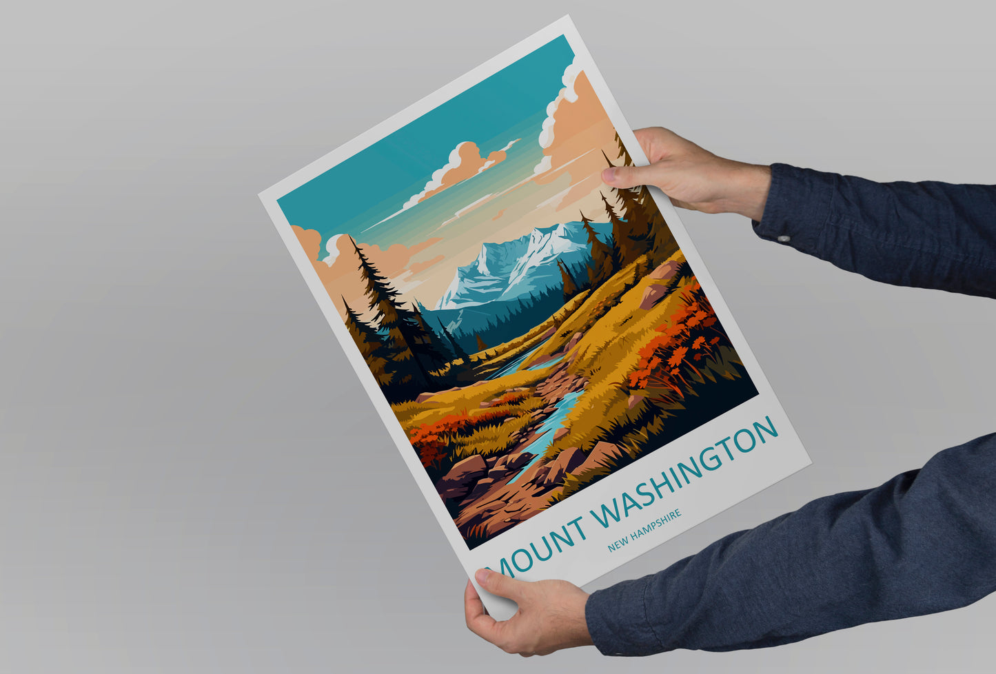 Mount Washington USA Travel Poster