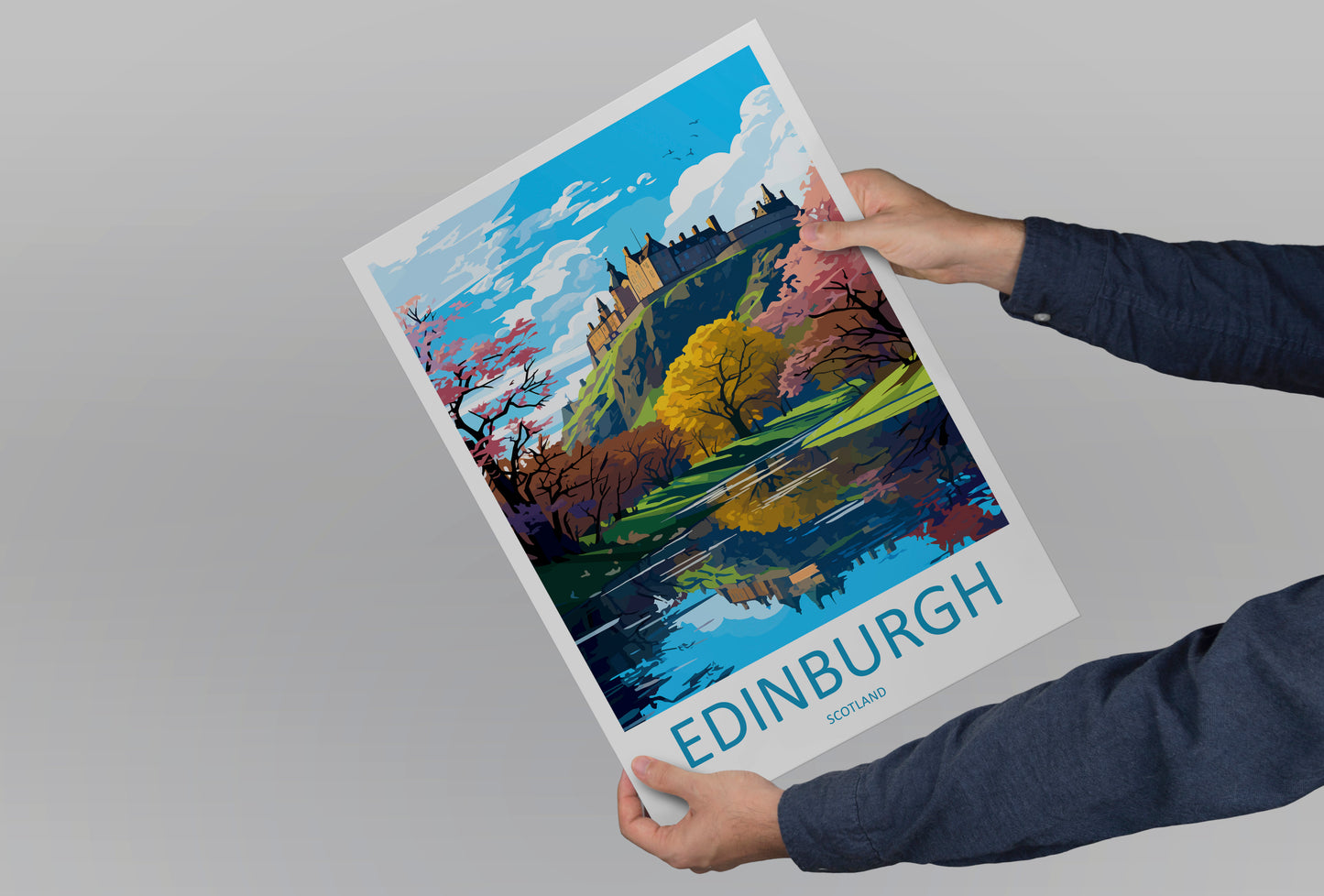 Edinburgh Castle Scotland Travel Poster