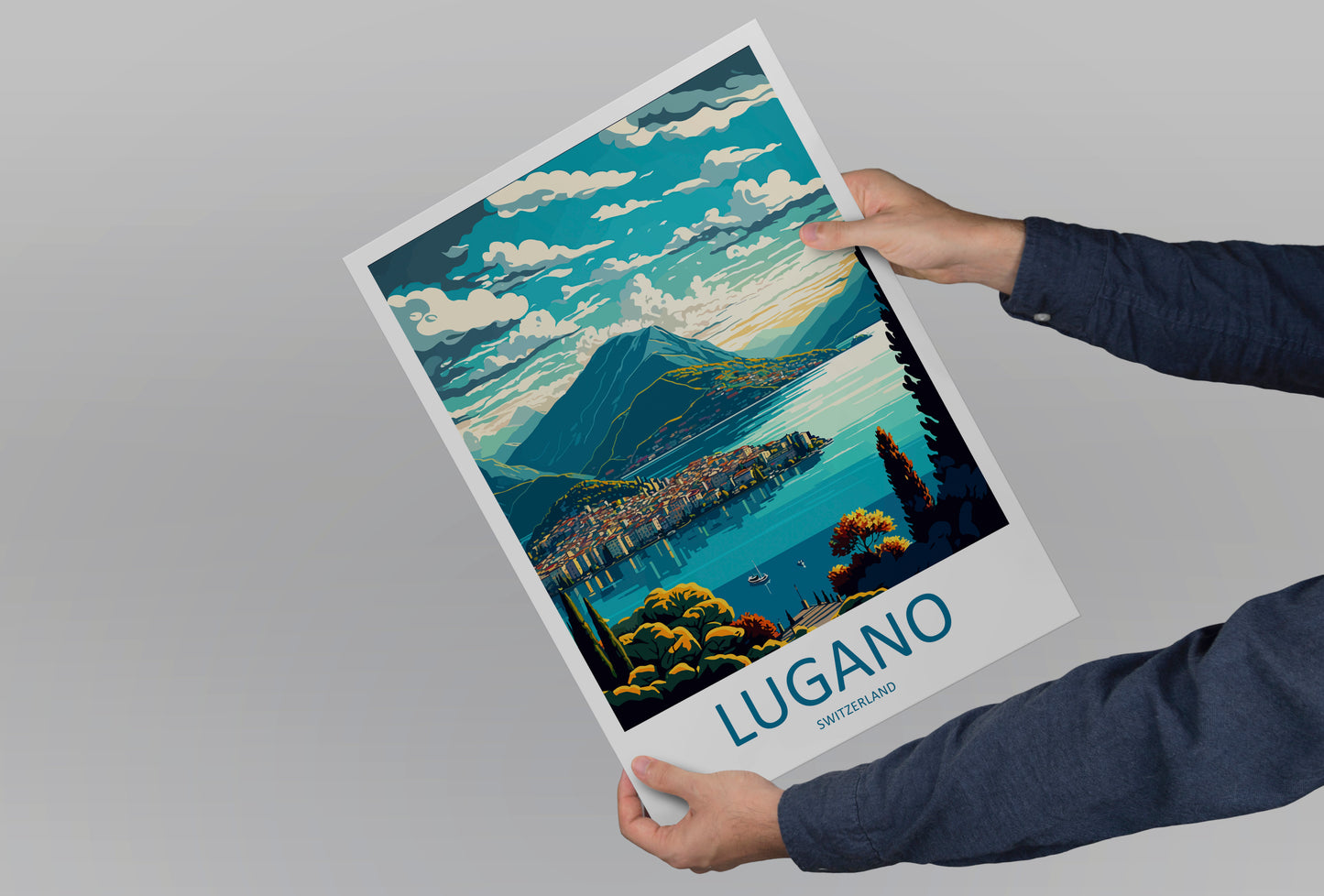 Lugano Switzerland Travel Poster