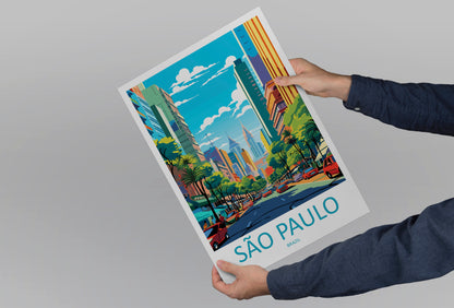 Sao Paulo Brazil Travel Poster