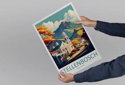 Stellenbosch South Africa Travel Poster