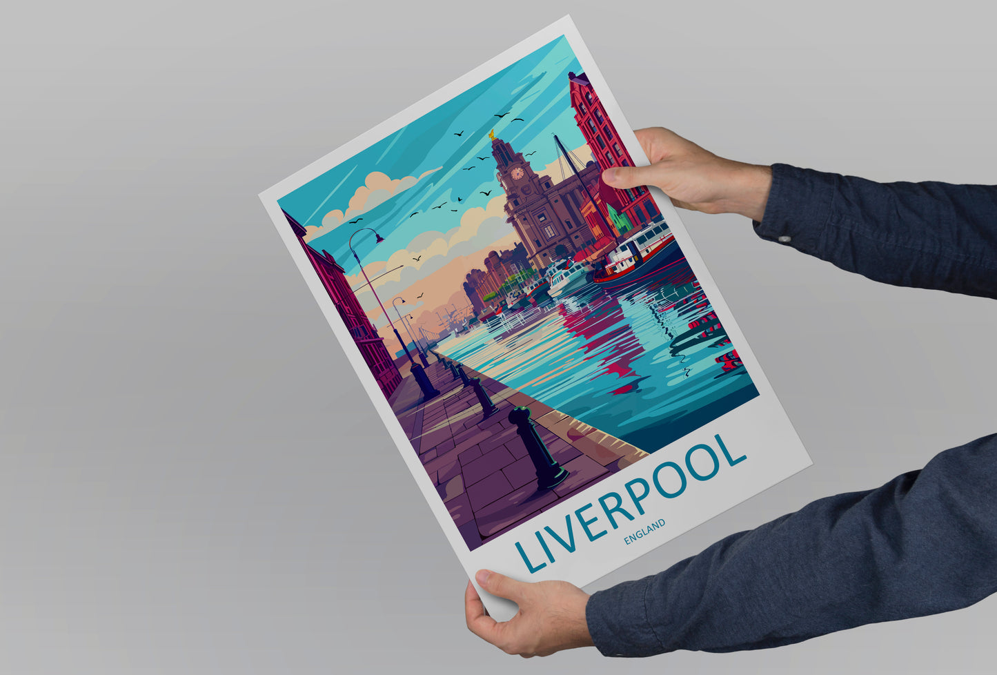 Liverpool England Travel Poster