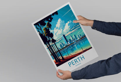 Perth Australia Travel Poster