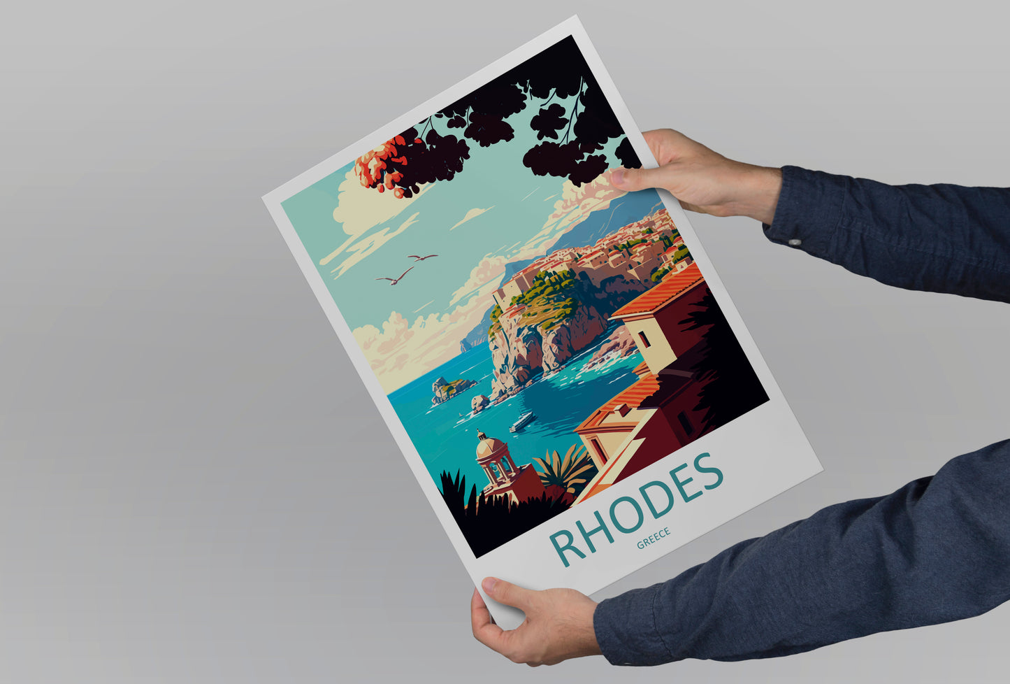 Rhodes Greece Travel Poster