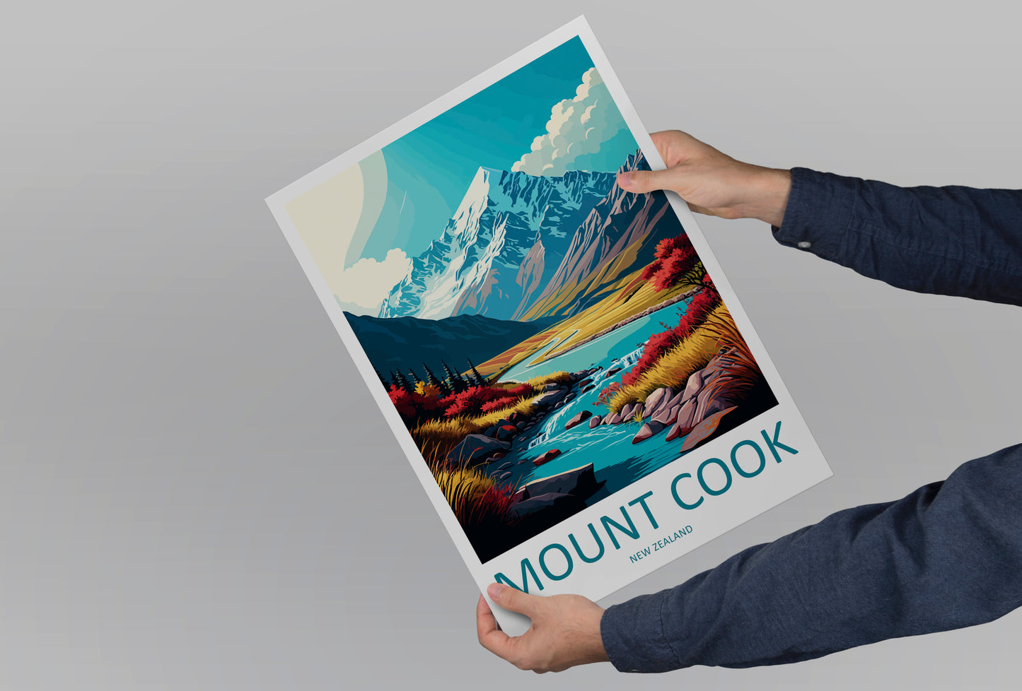 Mount Cook New Zealand Travel Poster