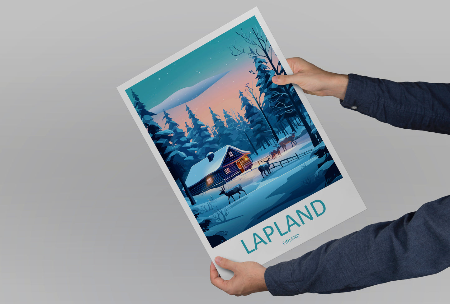 Lapland Finland Travel Poster