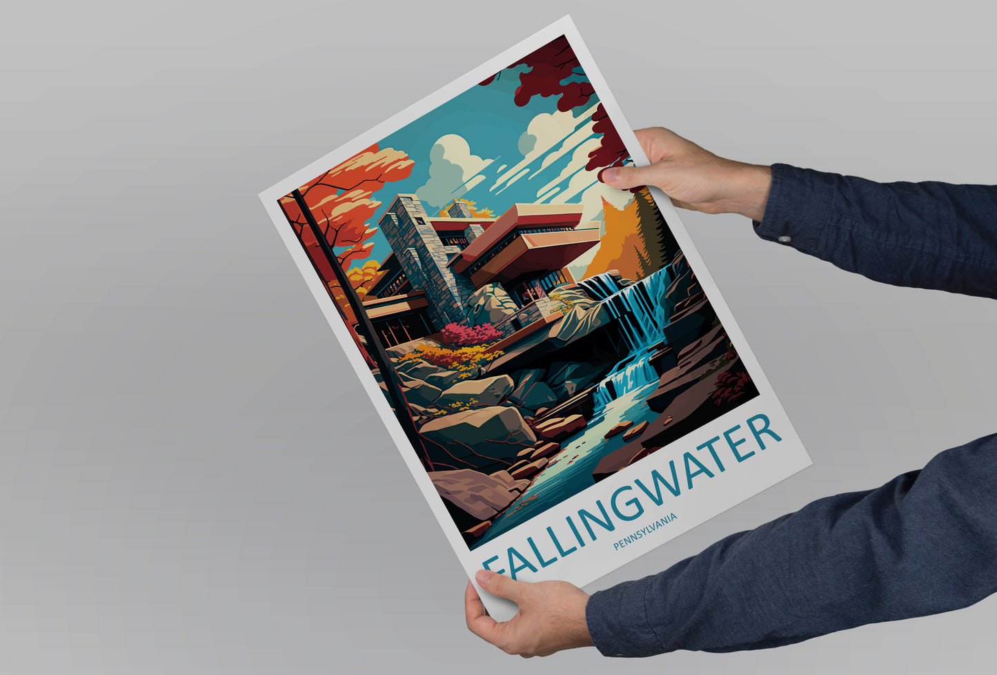 Fallingwater USA Travel Poster