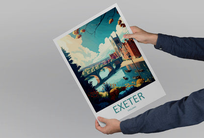 Exeter England Travel Poster