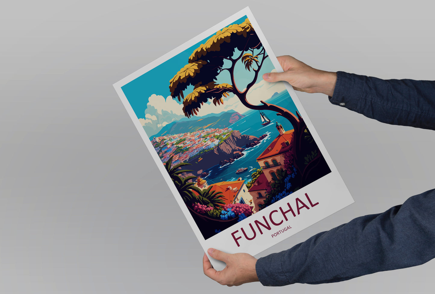 Funchal Portugal Travel Poster