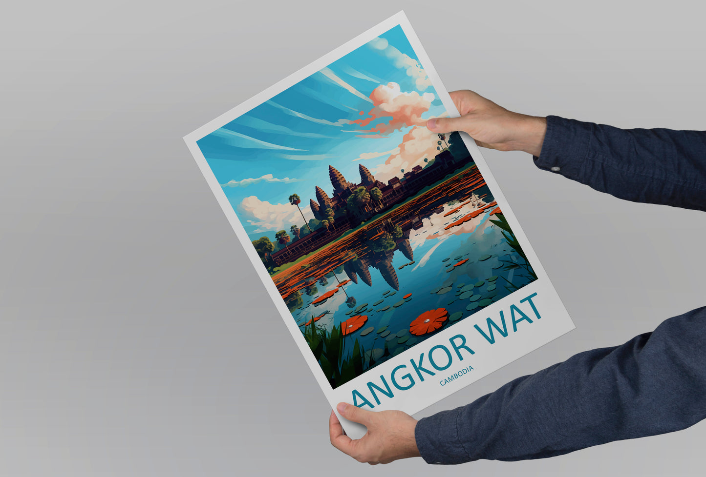 Angkor Wat Cambodia Travel Poster