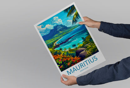 Mauritius Indian Ocean Travel Poster