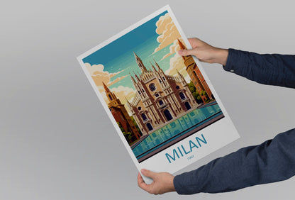 Milan Italy Travel Poster