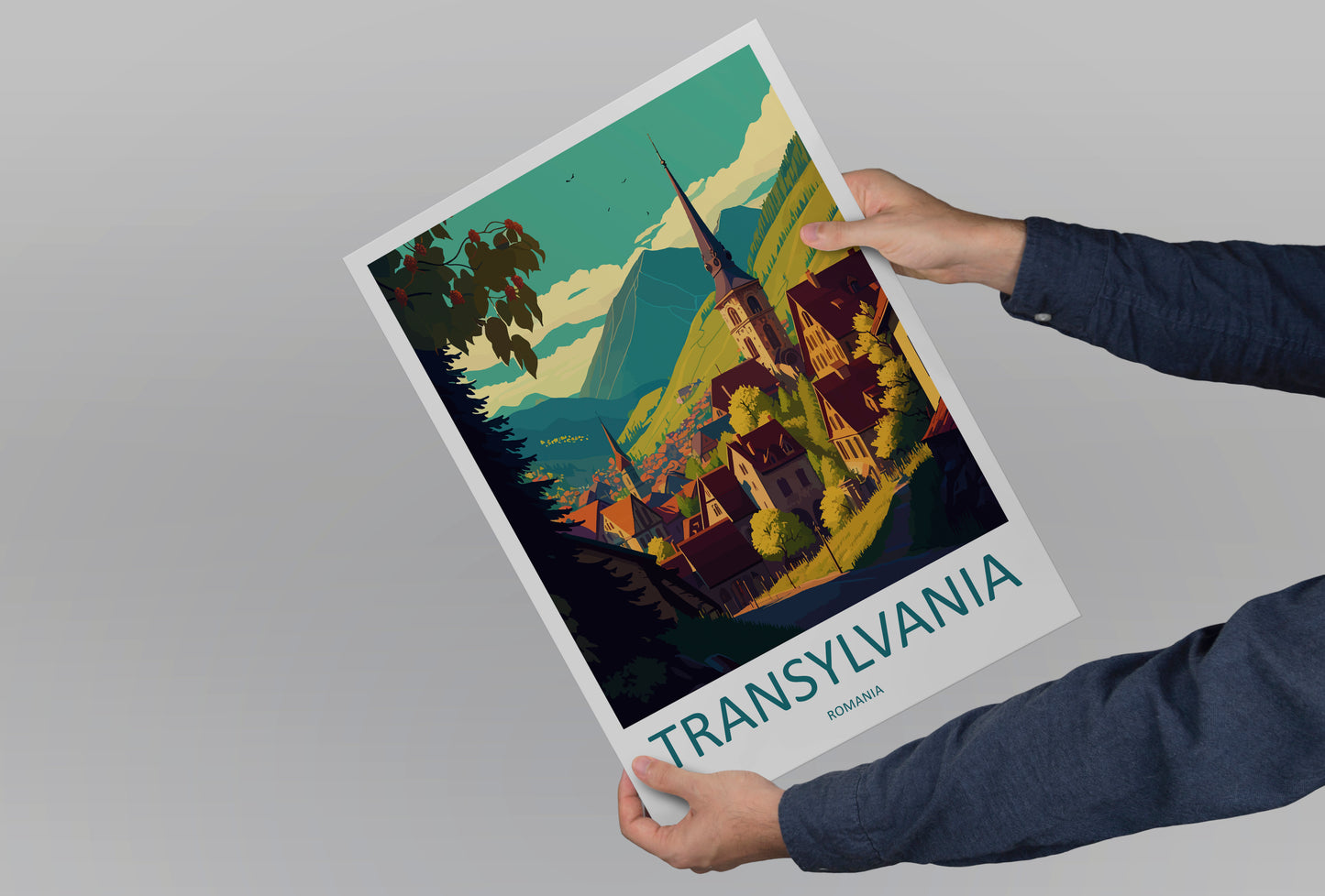 Transylvania Romania Travel Poster