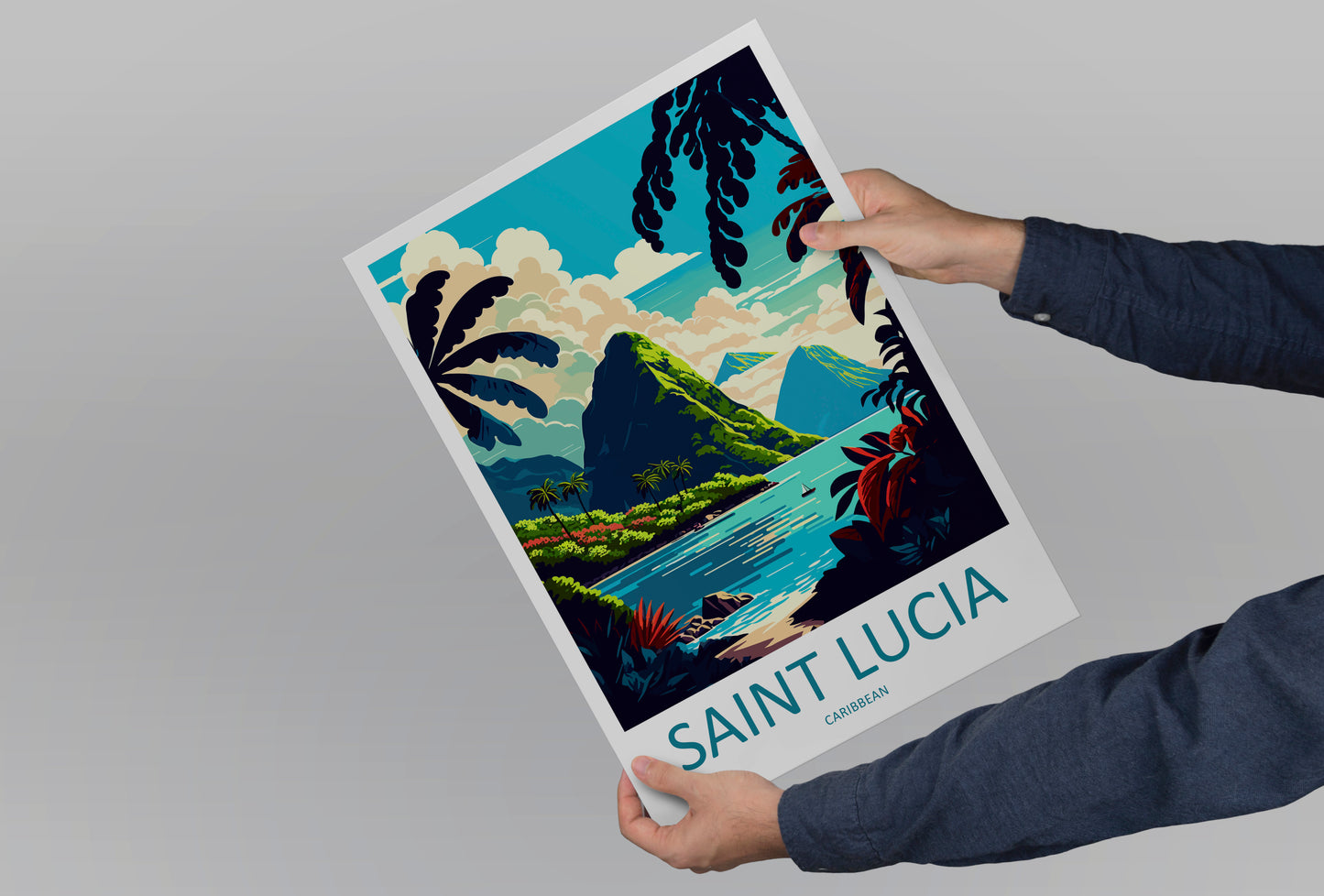 Saint Lucia Caribbean Travel Poster