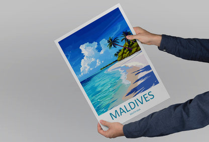 Maldives Asia Travel Poster