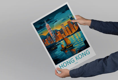 Hong Kong China Travel Poster