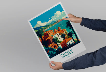 Sicily Italy Travel Poster