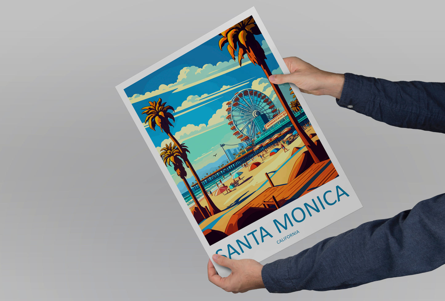 Santa Monica USA Travel Poster