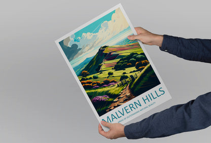 Malvern Hills England Travel Poster