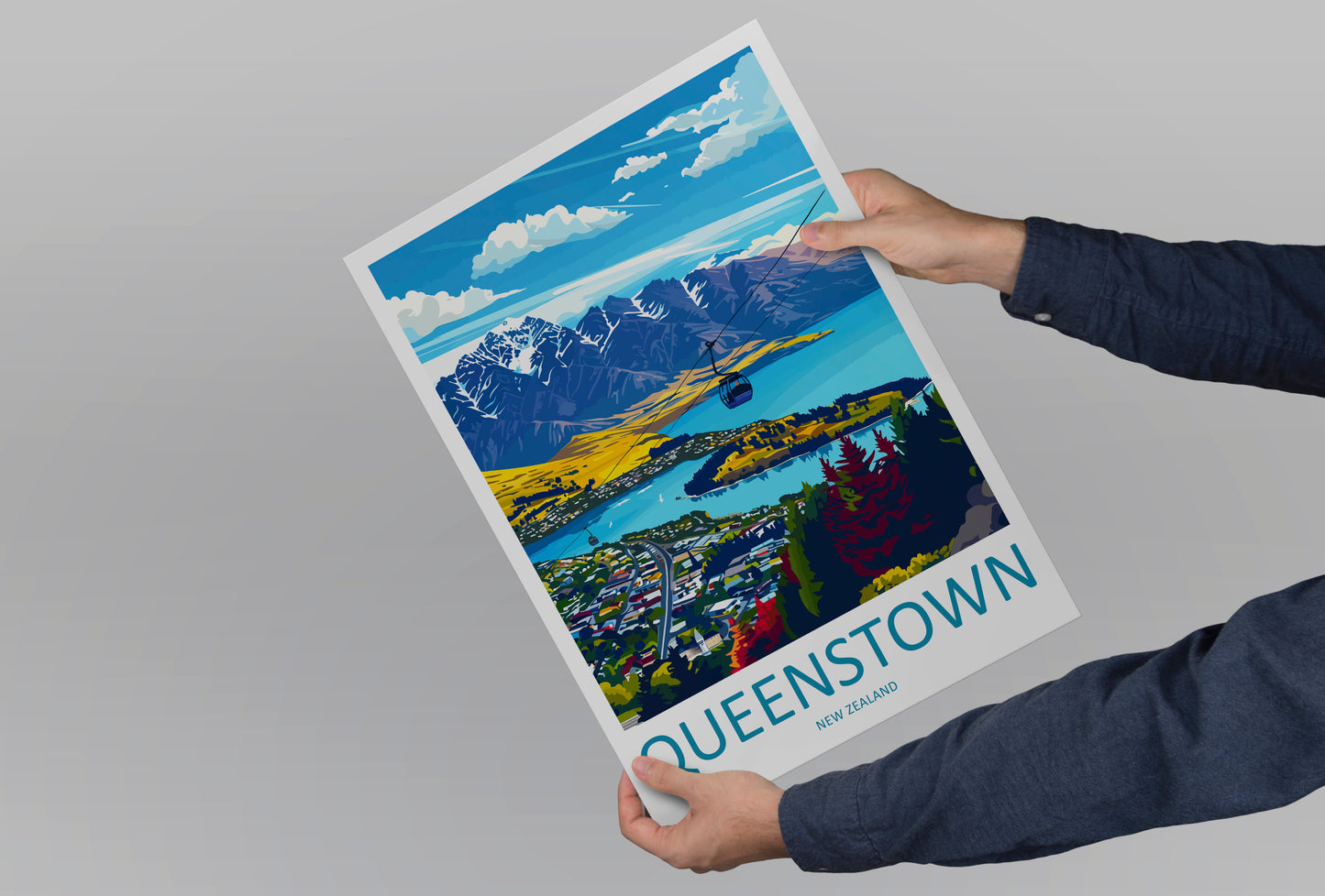 Queenstown New Zealand Travel Poster