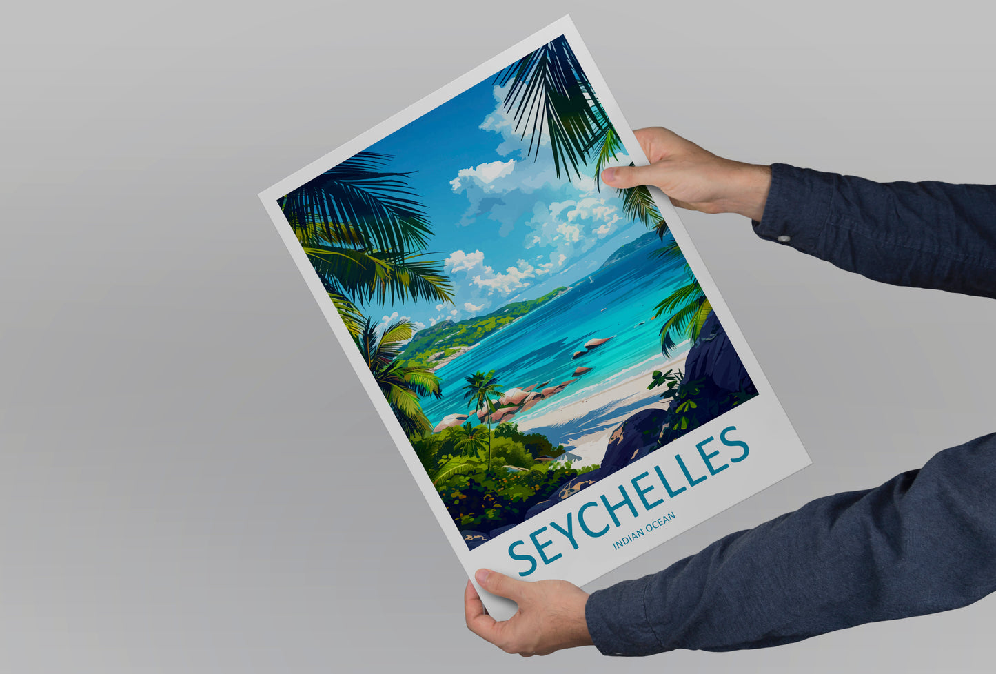 Seychelles Indian Ocean Travel Poster