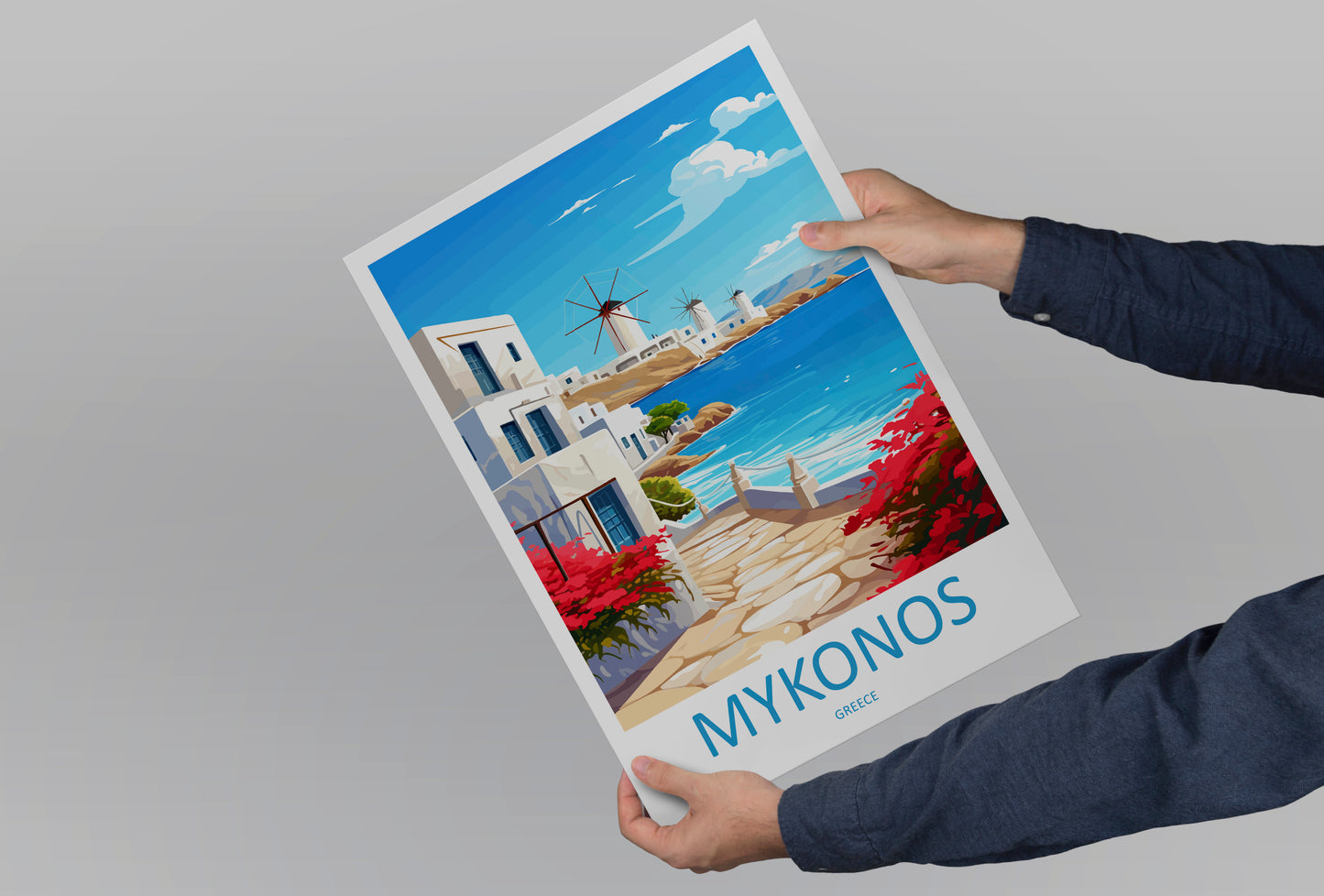 Mykonos Greece Travel Poster