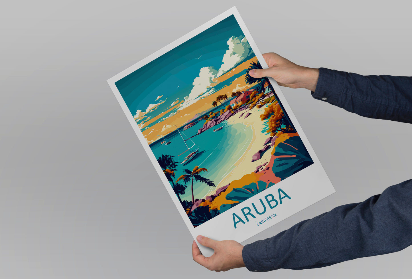 Aruba Caribbean USA Travel Poster