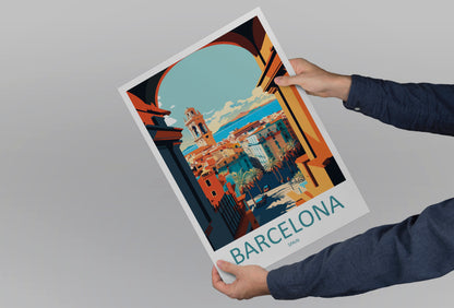 Barcelona Spain Travel Poster