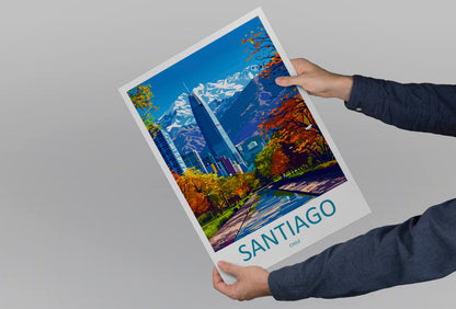 Santiago Chile Travel Poster