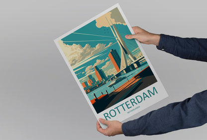 Rotterdam Netherlands Travel Poster