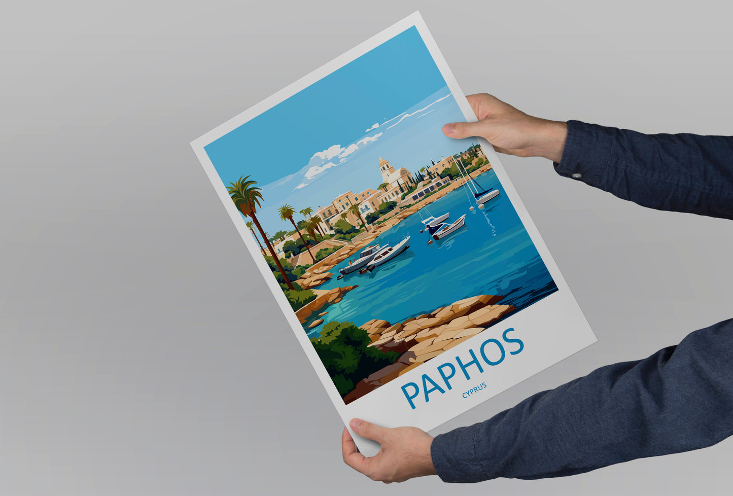 Paphos Cyprus Travel Poster