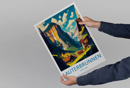 Lauterbrunnen Switzerland Travel Poster