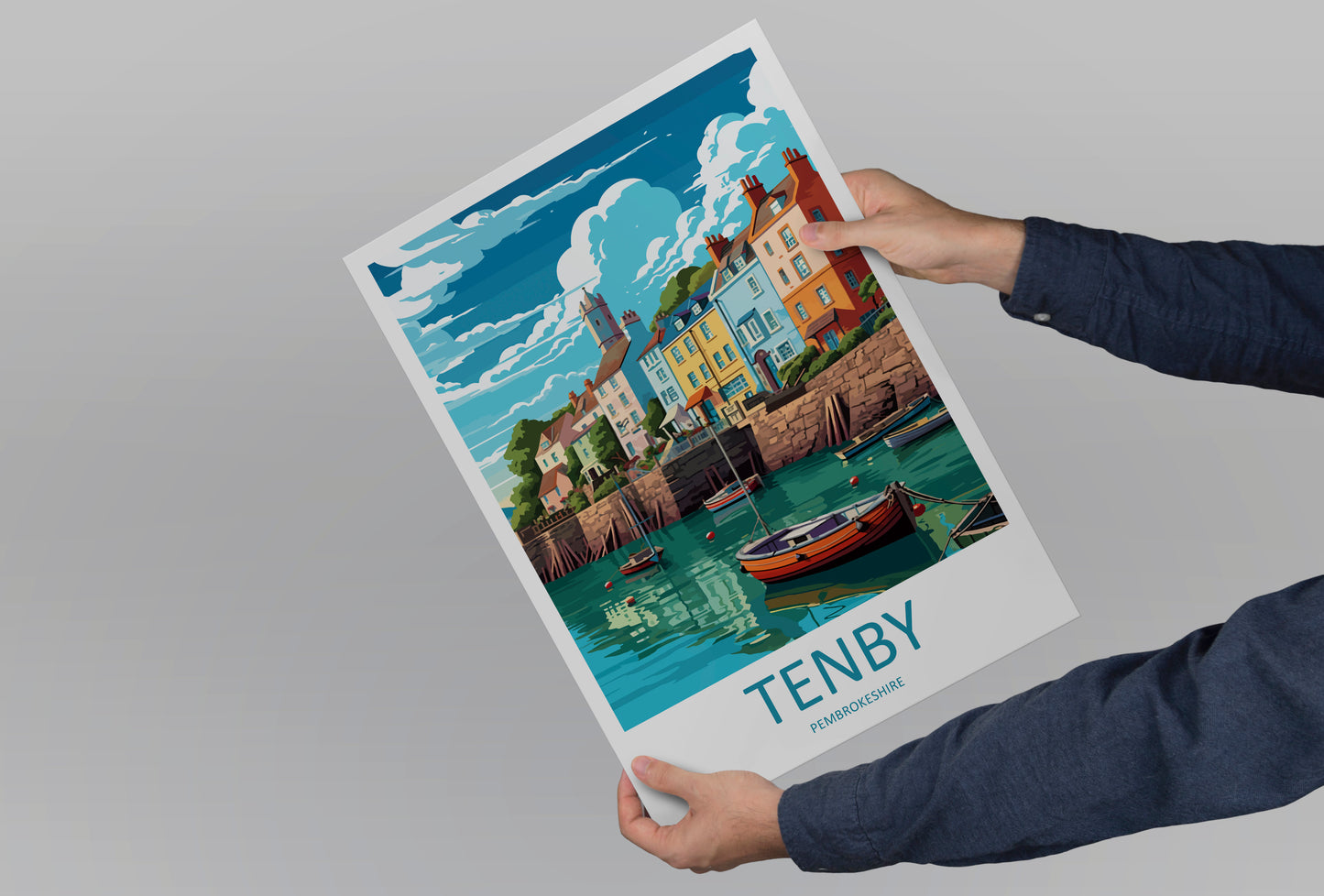 Tenby England Travel Poster