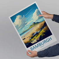 Bamburgh Castle England Travel Poster
